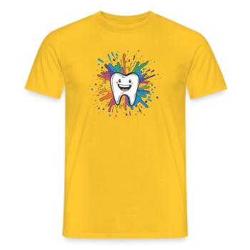 Bunter Zahn Spritzer - Männer T-Shirt - Gelb - Vorne - AI Model Male 178 dark (178cm)