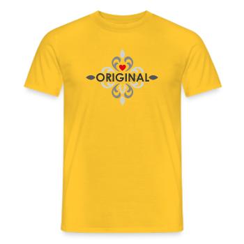 Original - Men's T-Shirt - yellow - Front - AI Model Male 178 dark (178cm)