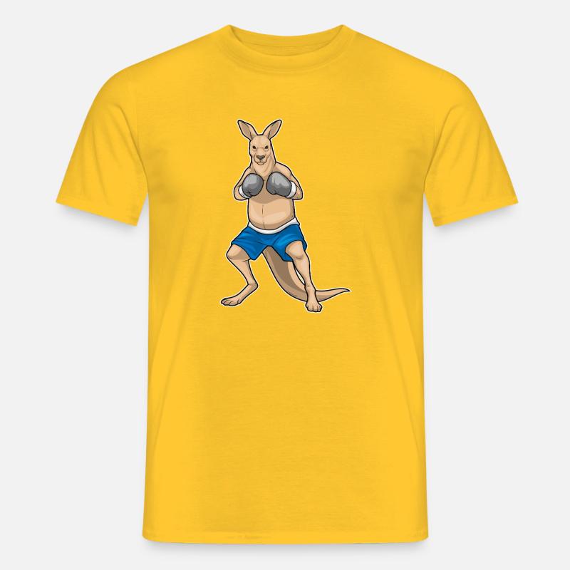 Känguru Boxer Boxhandschuhe Boxen - Männer T-Shirt - Gelb