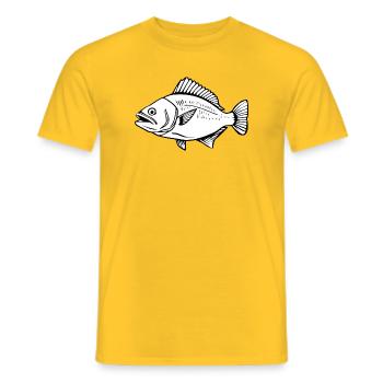 Fish Angler T-shirt Cadeau Angler - T-shirt homme - jaune - Devant - AI Model Male 178 dark (178cm)