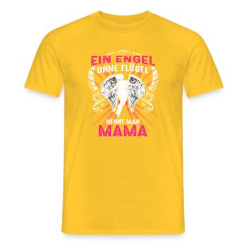 Angel Without Wings Is Called Mom / Mother's Day - Men's T-Shirt - yellow - Front - AI Model Male 178 dark (178cm)