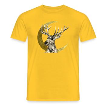 Cerf - T-shirt homme - jaune - Devant - AI Model Male 178 dark (178cm)