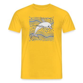 Delfin - Männer T-Shirt - Gelb - Vorne - AI Model Male 178 dark (178cm)