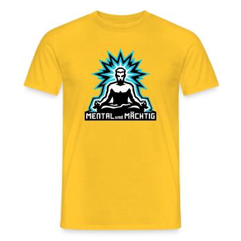 Mental und Mächtig man - Men's T-Shirt - yellow - Front - AI Model Male 178 dark (178cm)