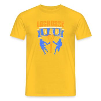 Lacrosse Dad Player Pride Midfield Sports Fan - Men's T-Shirt - yellow - Front - AI Model Male 178 dark (178cm)
