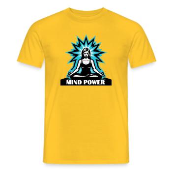 Mind power woman - Men's T-Shirt - yellow - Front - AI Model Male 178 dark (178cm)