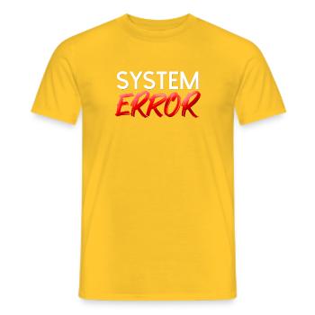 Neon Brush System Error - Men's T-Shirt - yellow - Front - AI Model Male 178 dark (178cm)