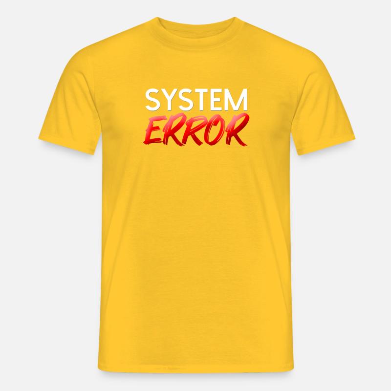 Erreur système de brosse néon - T-shirt homme - jaune