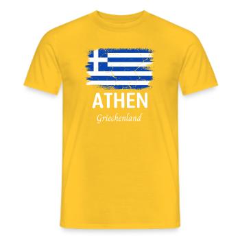 Athen - Männer T-Shirt - Gelb - Vorne - AI Model Male 178 dark (178cm)
