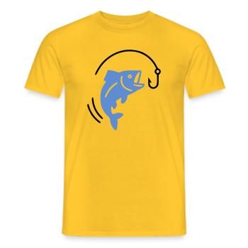 Pêche au poisson sur hameçon logo - T-shirt homme - jaune - Devant - AI Model Male 178 dark (178cm)