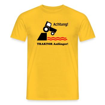 Tractor Beginners - Men's T-Shirt - yellow - Front - AI Model Male 178 dark (178cm)