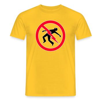 Lightning  Warning - Men's T-Shirt - yellow - Front - AI Model Male 178 dark (178cm)