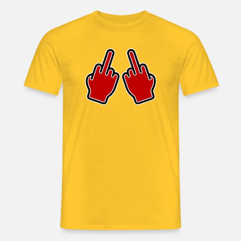 Mittelfinger Zeichen Hand - Männer T-Shirt - Gelb
