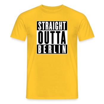 Straight outta Berlin (änderbare Farben) - Männer T-Shirt - Gelb - Vorne - AI Model Male 178 dark (178cm)
