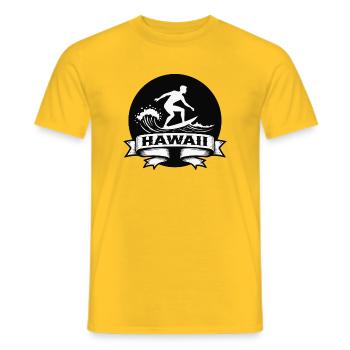 Surfeur Hawaii Vague Bannière - T-shirt homme - jaune - Devant - AI Model Male 178 dark (178cm)