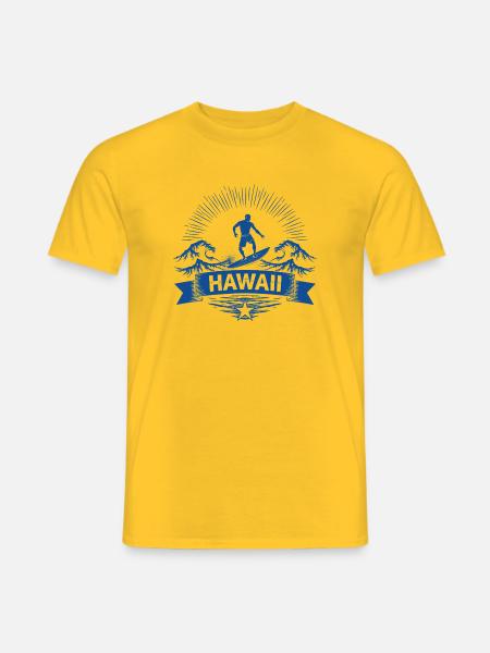 Hawaii Surfer Surfer on Pacific Wave - Men's T-Shirt - yellow