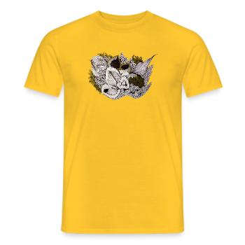 Pflanzenrausch Linienkunst - Männer T-Shirt - Gelb - Vorne - AI Model Male 178 dark (178cm)