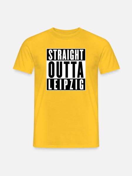 Straight outta Leipzig (Farben änderbar) - Männer T-Shirt - Gelb