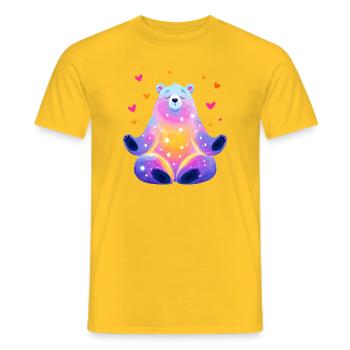 Regenbogen Bär - Männer T-Shirt - Gelb - Vorne - AI Model Male 178 dark (178cm)