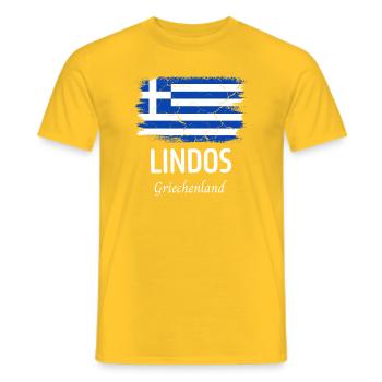 Lindos - Männer T-Shirt - Gelb - Vorne - AI Model Male 178 dark (178cm)