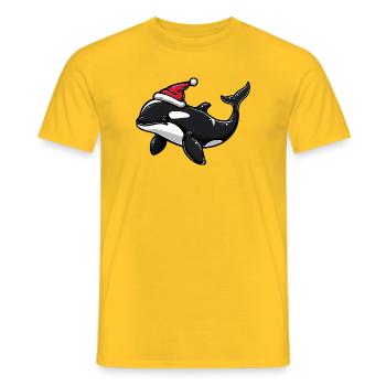 Wal Weihnachten - Männer T-Shirt - Gelb - Vorne - AI Model Male 178 dark (178cm)