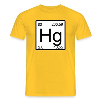 Hg Periodic Table Minimal Design - Men's T-Shirt - yellow - Front - AI Model Male 178 dark (178cm)
