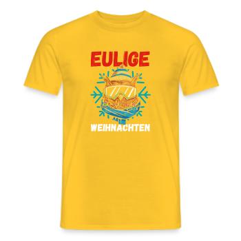 Weihnachtsmann Eule Weihnachtszeit Weihnachts - Männer T-Shirt - Gelb - Vorne - AI Model Male 178 dark (178cm)