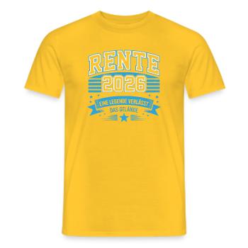 Rente 2026 Legende verlässt Gelände - Männer T-Shirt - Gelb - Vorne - AI Model Male 178 dark (178cm)