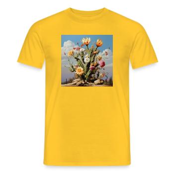 Kaktusblüten Farbtraum - Männer T-Shirt - Gelb - Vorne - AI Model Male 178 dark (178cm)