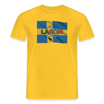 Lagom, Schweden - Männer T-Shirt - Gelb - Vorne - AI Model Male 178 dark (178cm)