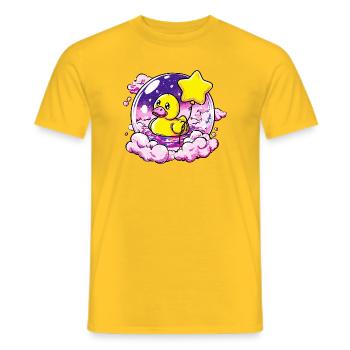 Traumduck im Sternballon - Männer T-Shirt - Gelb - Vorne - AI Model Male 178 dark (178cm)