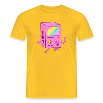 Robot de jeu rose dansant - T-shirt homme - jaune - Devant - AI Model Male 178 dark (178cm)