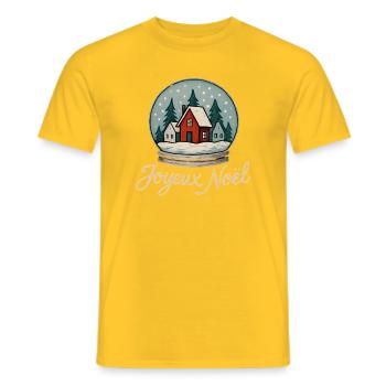 Boule de Noël Maison Rouge - T-shirt homme - jaune - Devant - AI Model Male 178 dark (178cm)