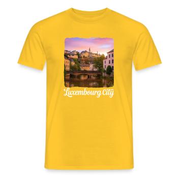 Luxembourg - T-shirt homme - jaune - Devant - AI Model Male 178 dark (178cm)