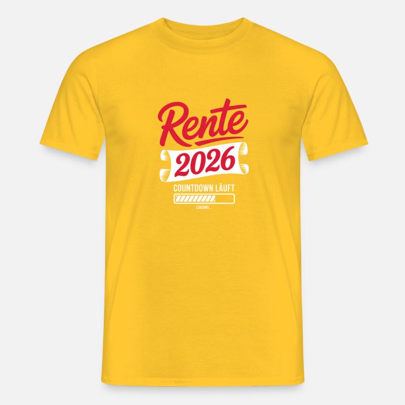 Rente 2026 Countdown Logo - Männer T-Shirt - Gelb