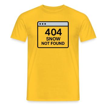 404 Neige non trouvée - T-shirt homme - jaune - Devant - AI Model Male 178 dark (178cm)