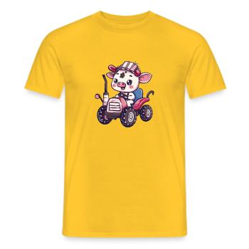 Éleveur de tracteurs de vaches - T-shirt homme - jaune - Devant - AI Model Male 178 dark (178cm)