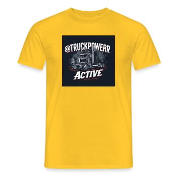 TruckPower Active Trucker Tee - Men's T-Shirt - yellow - Front - AI Model Male 178 dark (178cm)