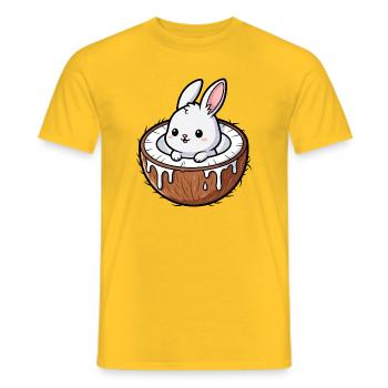 Süßes Hase Kaninchen Cartoon Palme Kokosnuss - T-shirt homme - jaune - Devant - AI Model Male 178 dark (178cm)