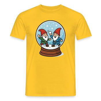 Nains dans une boule à neige - T-shirt homme - jaune - Devant - AI Model Male 178 dark (178cm)