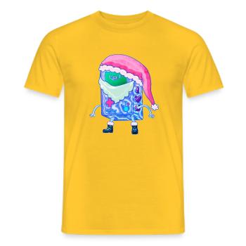Weihnachts Game Konsole Kawaii Robot Santa - Männer T-Shirt - Gelb - Vorne - AI Model Male 178 dark (178cm)