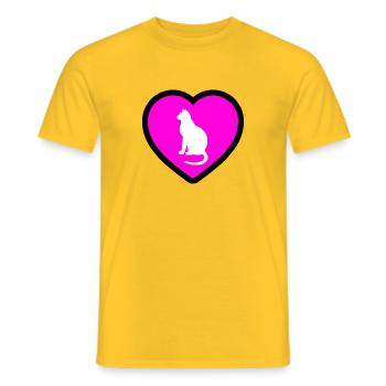Chat - T-shirt homme - jaune - Devant - AI Model Male 178 dark (178cm)
