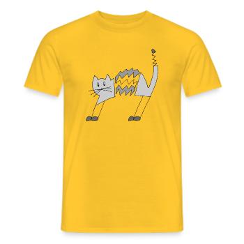 cat - Men's T-Shirt - yellow - Front - AI Model Male 178 dark (178cm)