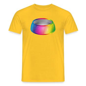 Rainbow Food Bowl Motif for Pets - Men's T-Shirt - yellow - Front - AI Model Male 178 dark (178cm)