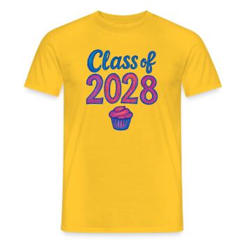 Cupcake-Gradient der Klasse 2028 - Männer T-Shirt - Gelb - Vorne - AI Model Male 178 dark (178cm)