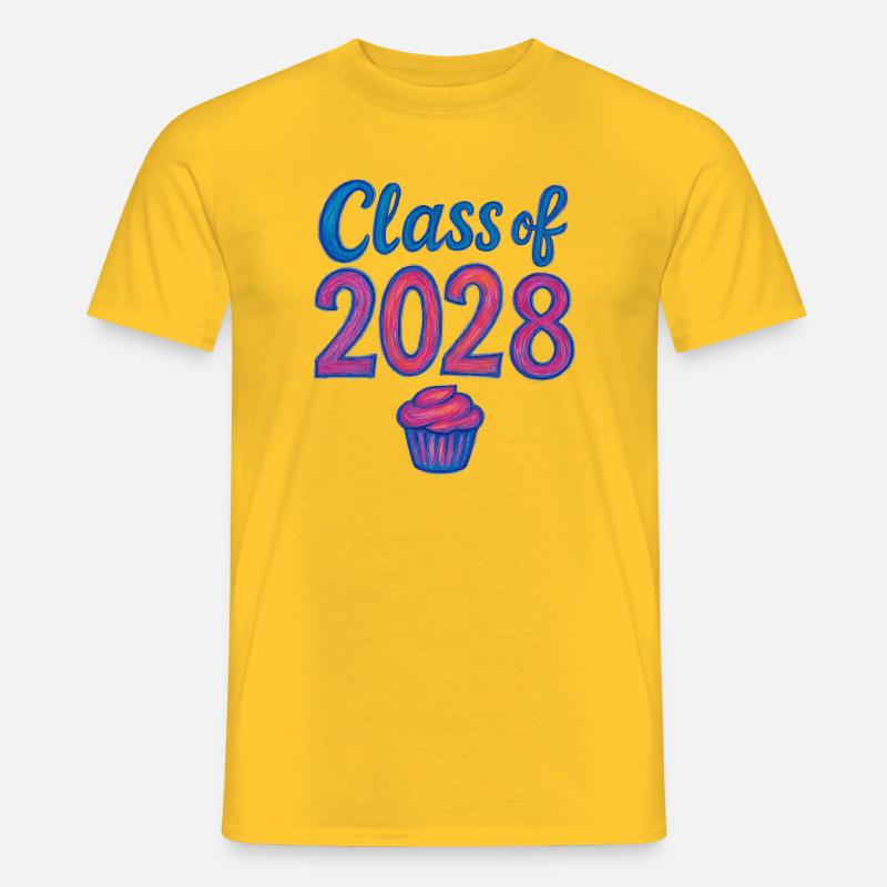 Cupcake-Gradient der Klasse 2028 - Männer T-Shirt - Gelb