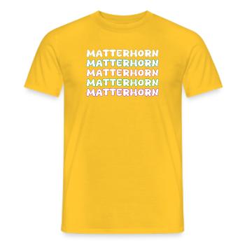 Matterhorn as climbing - Men's T-Shirt - yellow - Front - AI Model Male 178 dark (178cm)