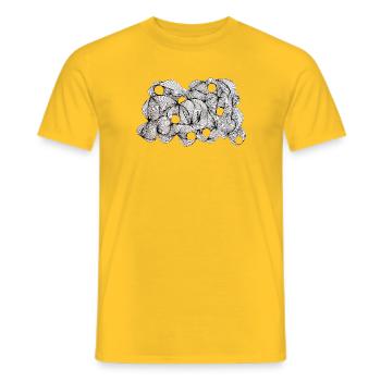 Lined Leaf Weave Pattern - Men's T-Shirt - yellow - Front - AI Model Male 178 dark (178cm)