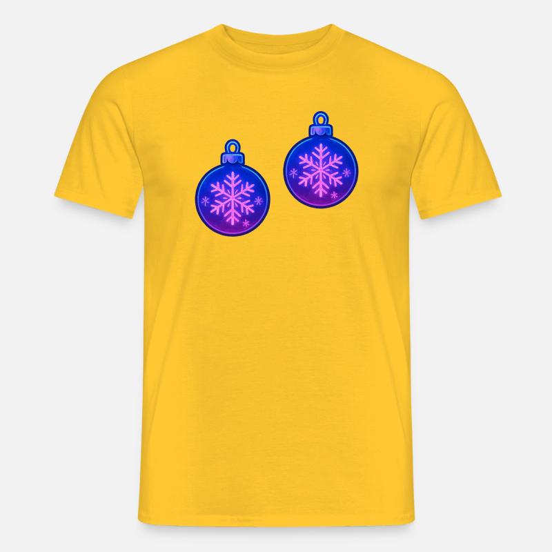 Weihnachtskugel Schneeflocke Ornament - Männer T-Shirt - Gelb