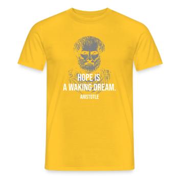 Rêve éveillé d’Aristote - T-shirt homme - jaune - Devant - AI Model Male 178 dark (178cm)